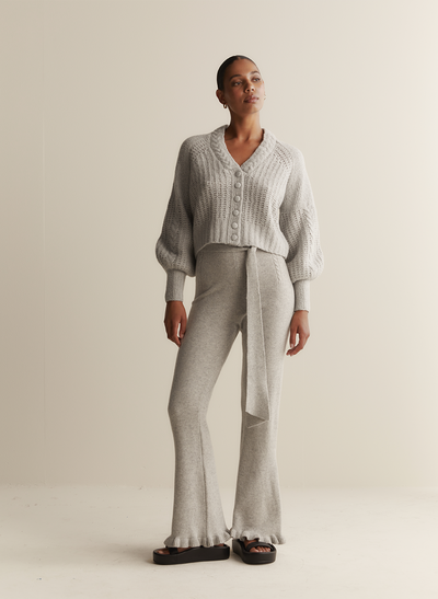 Esther Wool Knit Pant | Grey Marle
