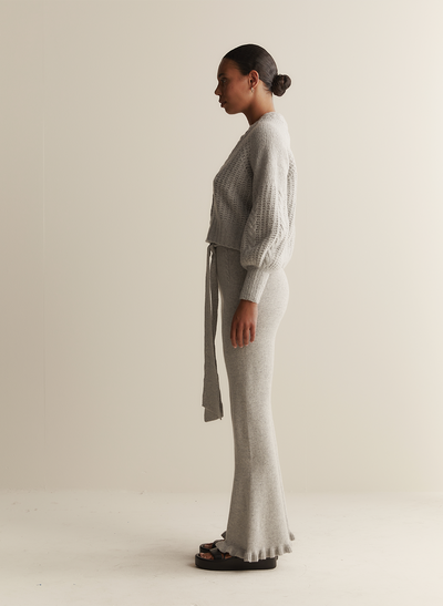 Esther Wool Knit Pant | Grey Marle