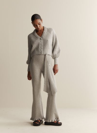 Esther Wool Knit Pant | Grey Marle