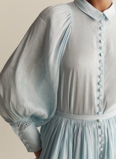 Adriana Silk Linen Midi Skirt