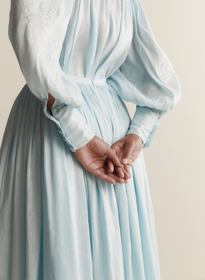 Adriana Silk Linen Midi Skirt