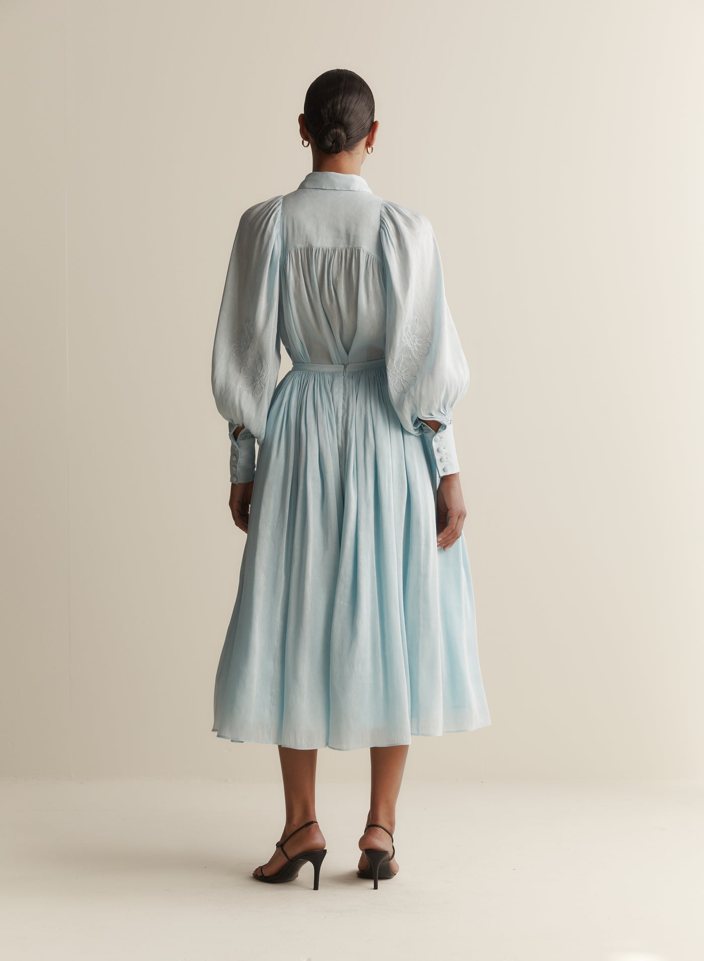 Adriana Silk Linen Midi Skirt