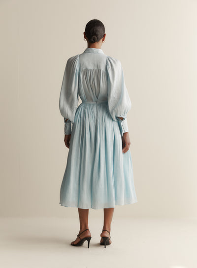Adriana Silk Linen Midi Skirt