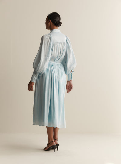 Adriana Silk Linen Midi Skirt