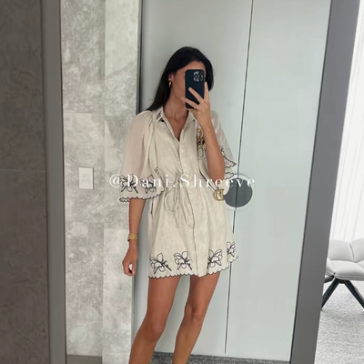 Hattie Linen Ramie Mini Shirt Dress – Joslin