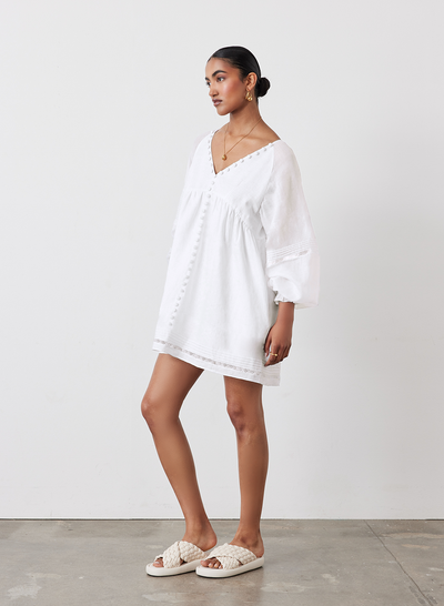 Lillian Linen Organic Cotton Smock Mini | Cream