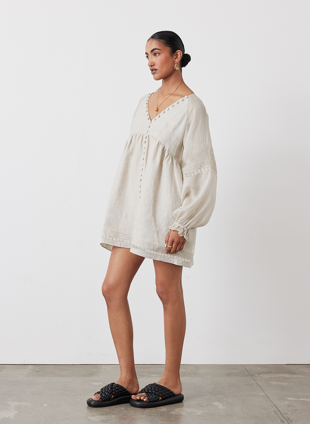 Lillian Linen Organic Cotton Smock Mini | Natural