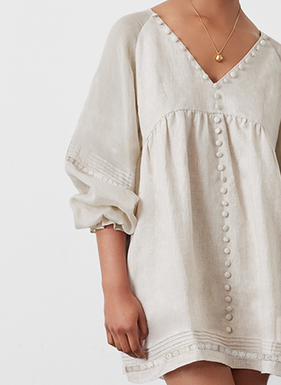 Lillian Linen Organic Cotton Smock Mini | Natural