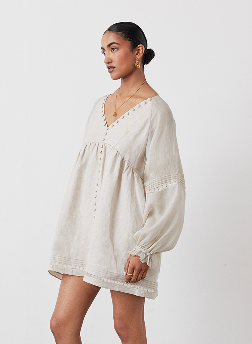 Lillian Linen Organic Cotton Smock Mini | Natural
