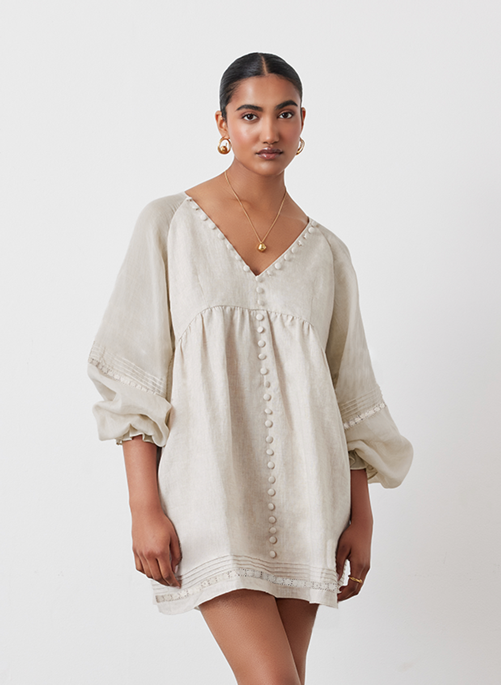 Lillian Linen Organic Cotton Smock Mini | Natural
