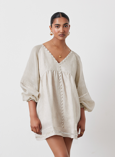 Lillian Linen Organic Cotton Smock Mini | Natural