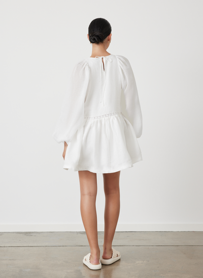 Lola Linen Organic Cotton Mini Smock Dress | Cream