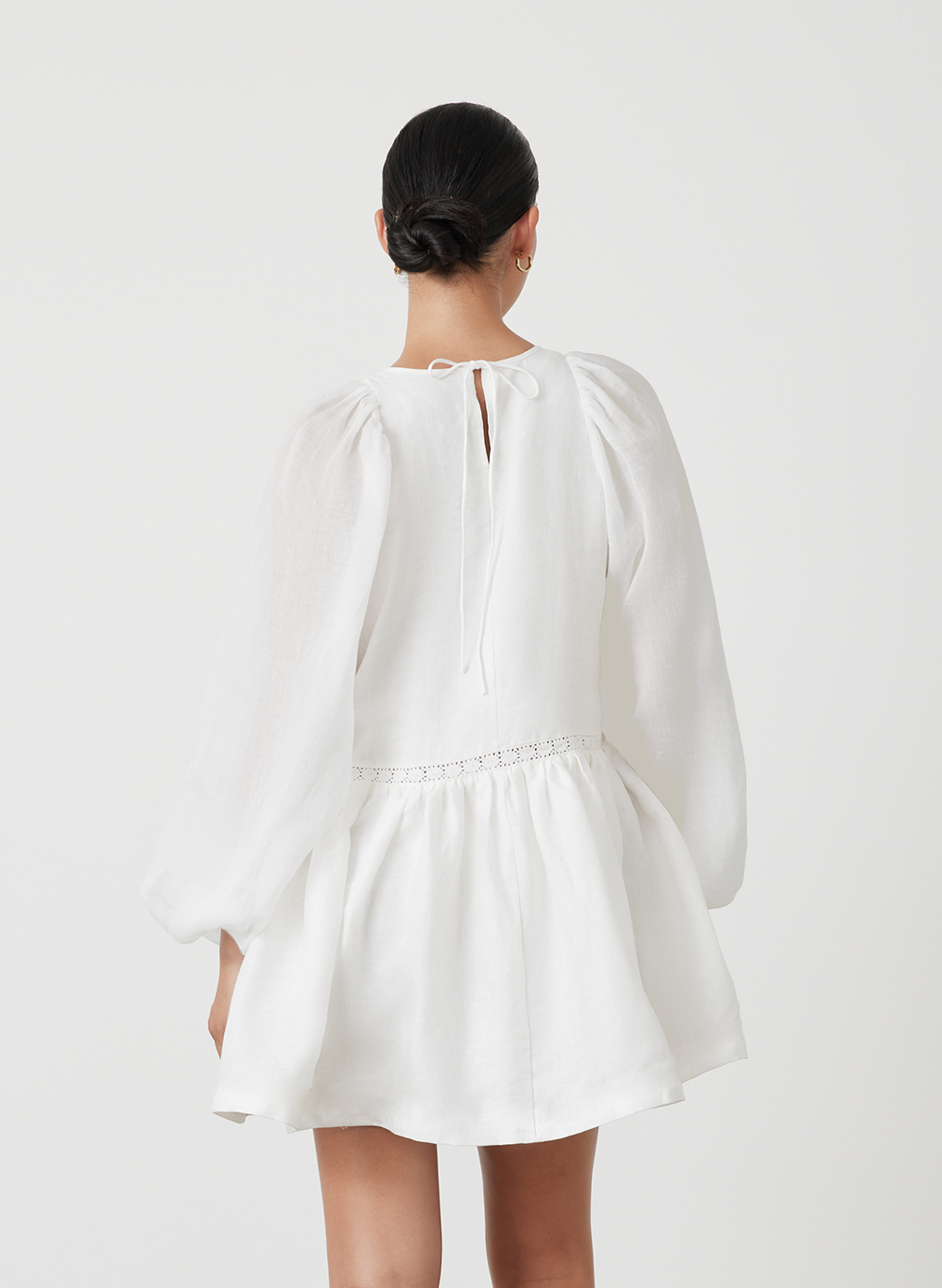 Lola Linen Organic Cotton Mini Smock Dress | Cream