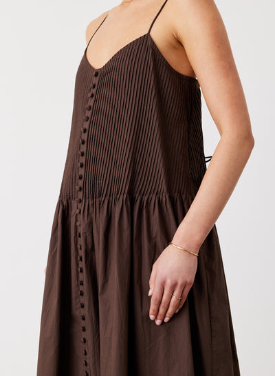 LUCIA ORGANIC COTTON MAXI DRESS | CHOCOLATE