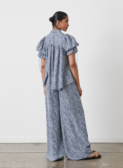 SOPHIA SILK PALAZZO PANT | SANDWASH LICHEN ARTWORK