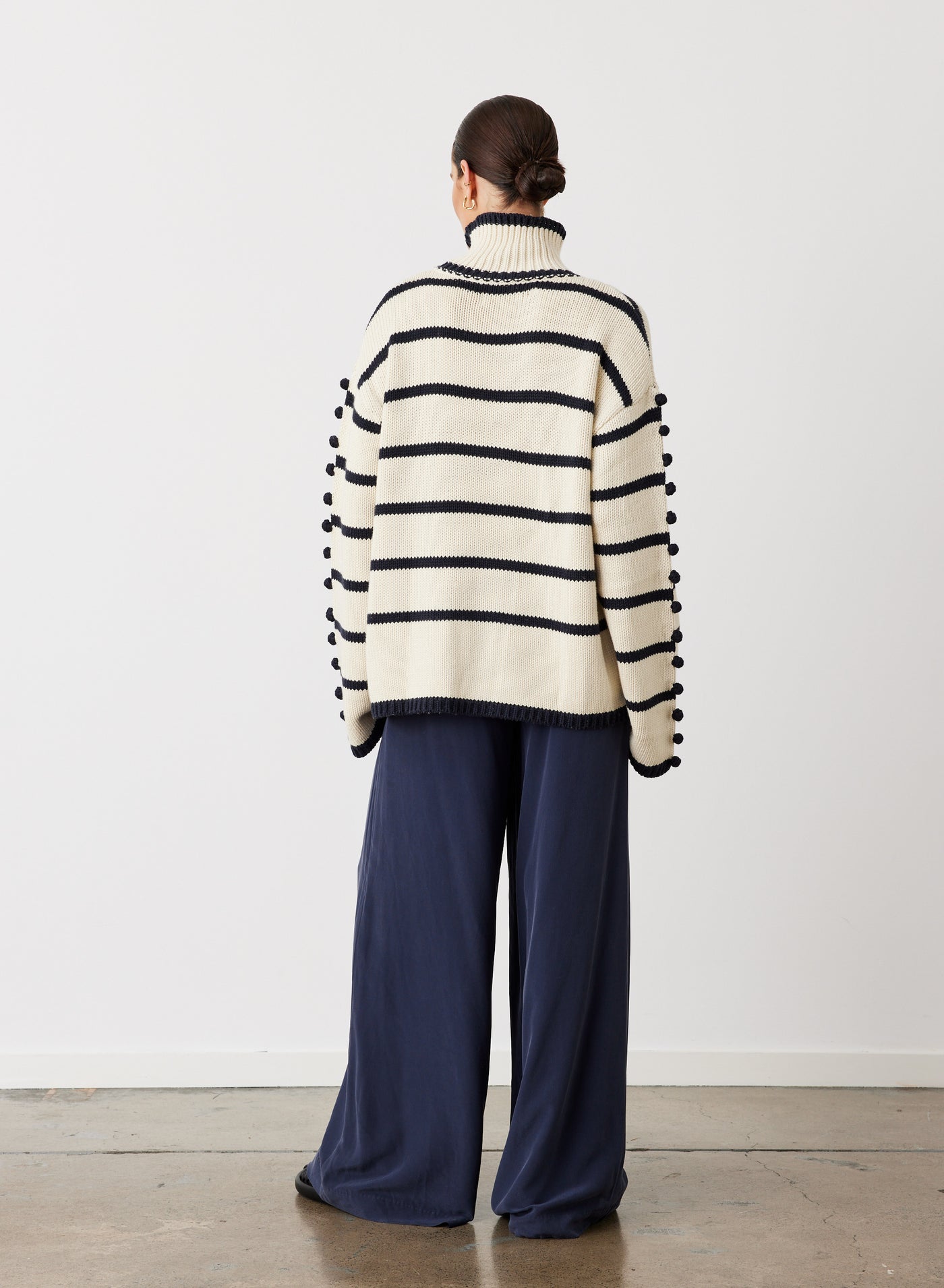 MAUDE ORGANIC COTTON CASHMERE KNIT | NAVY STRIPE
