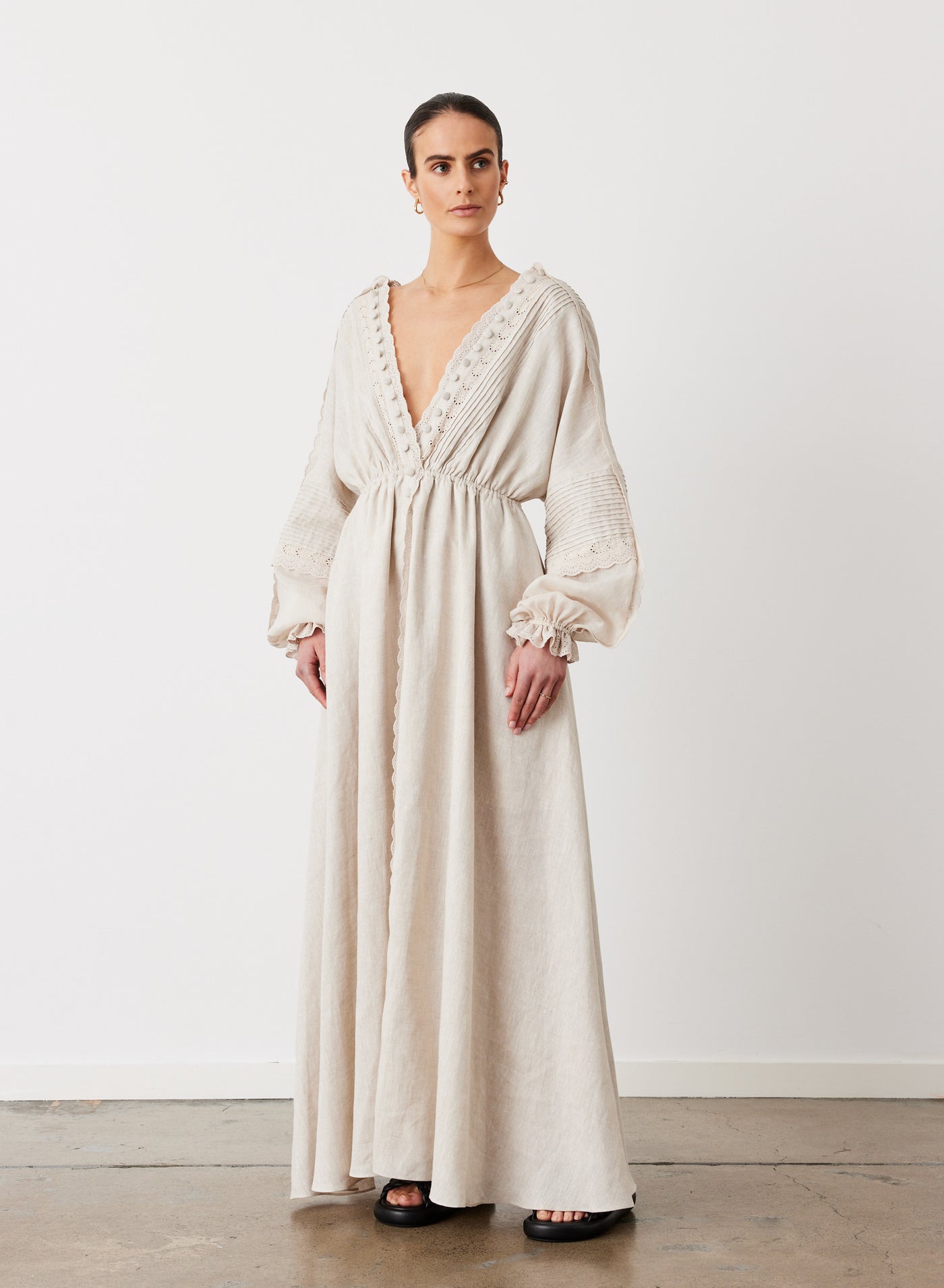 MELINDA 3.0 LINEN RAMIE MAXI DRESS | FLAX