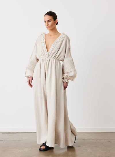 MELINDA 3.0 LINEN RAMIE MAXI DRESS | FLAX