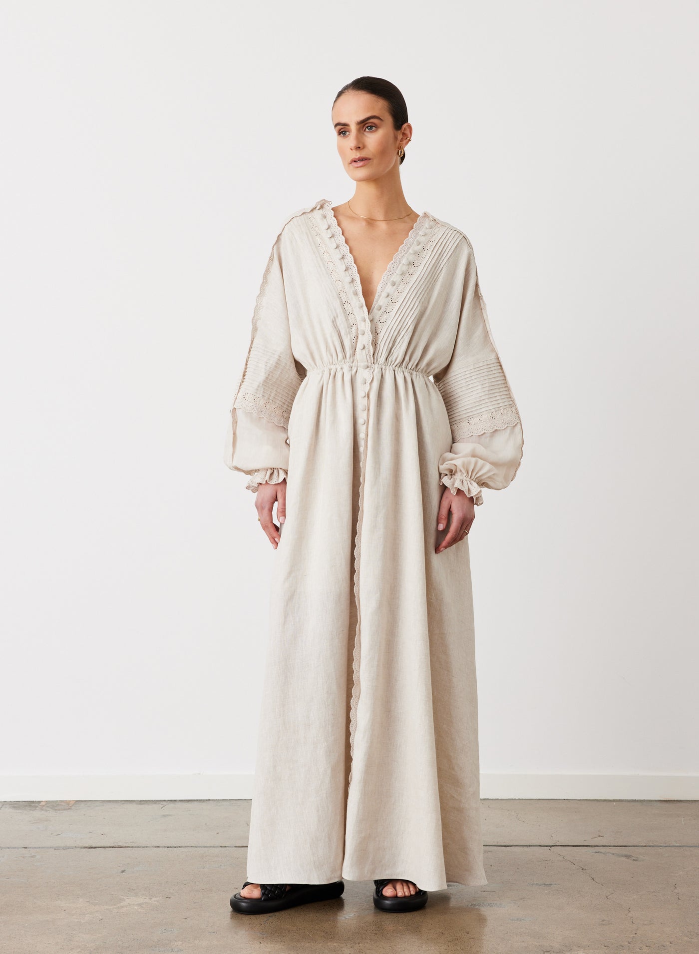 MELINDA 3.0 LINEN RAMIE MAXI DRESS | FLAX