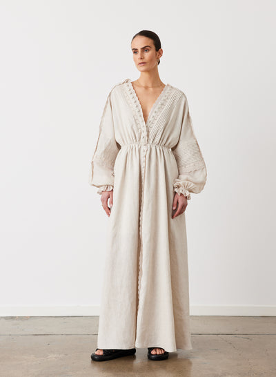 MELINDA 3.0 LINEN RAMIE MAXI DRESS | FLAX