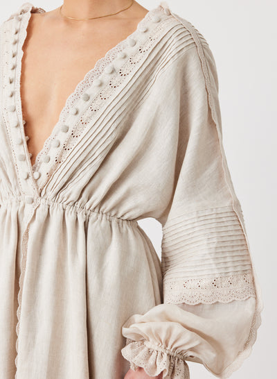 MELINDA 3.0 LINEN RAMIE MAXI DRESS | FLAX