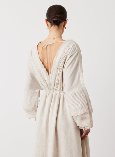 MELINDA 3.0 LINEN RAMIE MAXI DRESS | FLAX