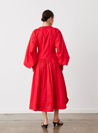 PHOEBE ORGANIC COTTON MIDI WRAP DRESS