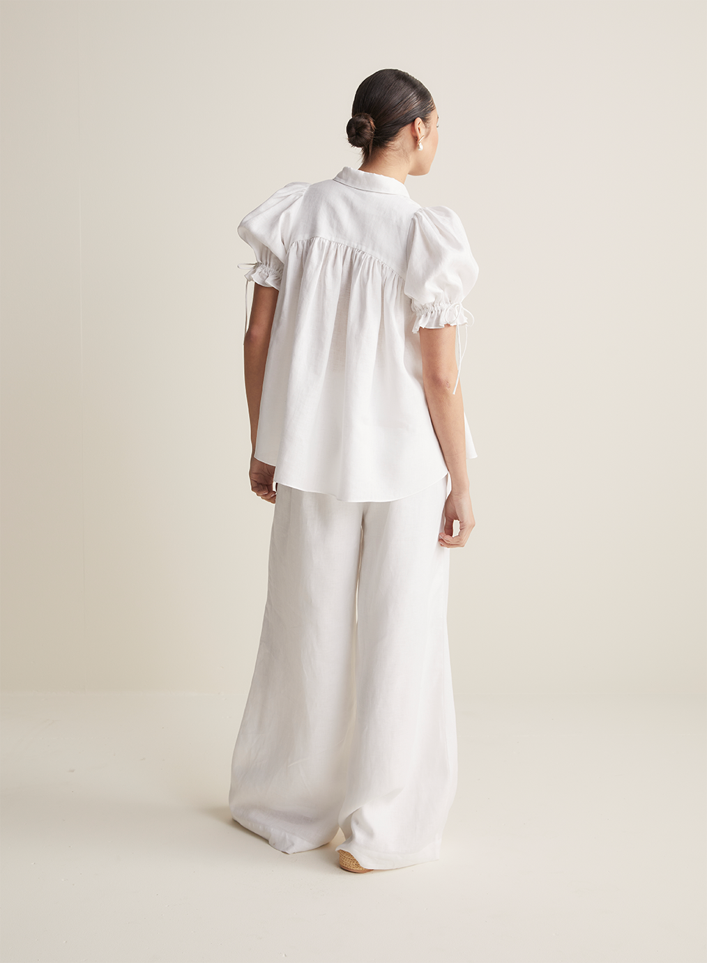 Sara Linen Shirt | Optical White