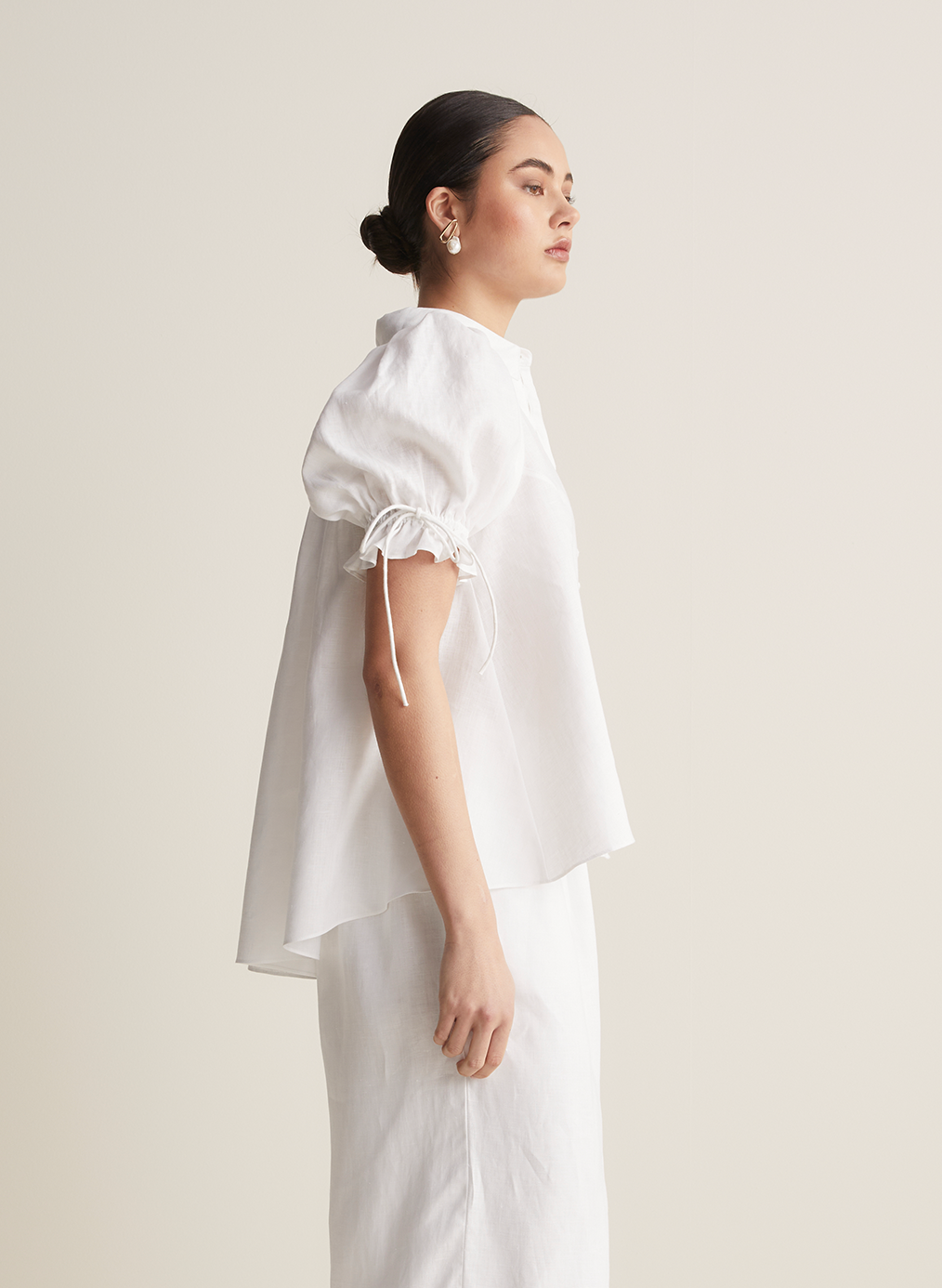 Sara Linen Shirt | Optical White