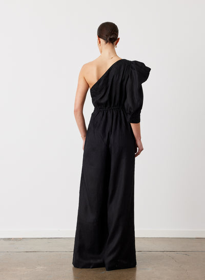 VALENTINA LINEN JUMPSUIT | BLACK