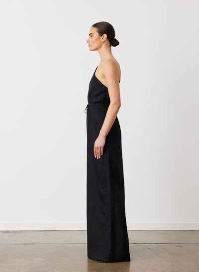 VALENTINA LINEN JUMPSUIT | BLACK