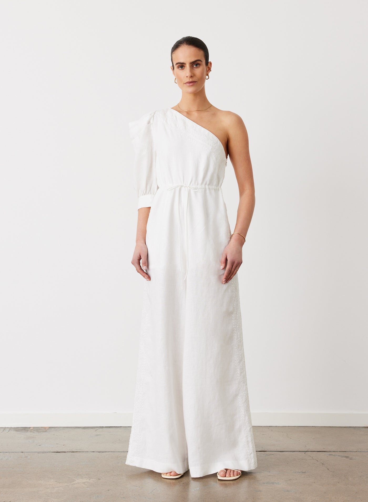 VALENTINA LINEN JUMPSUIT | CREAM