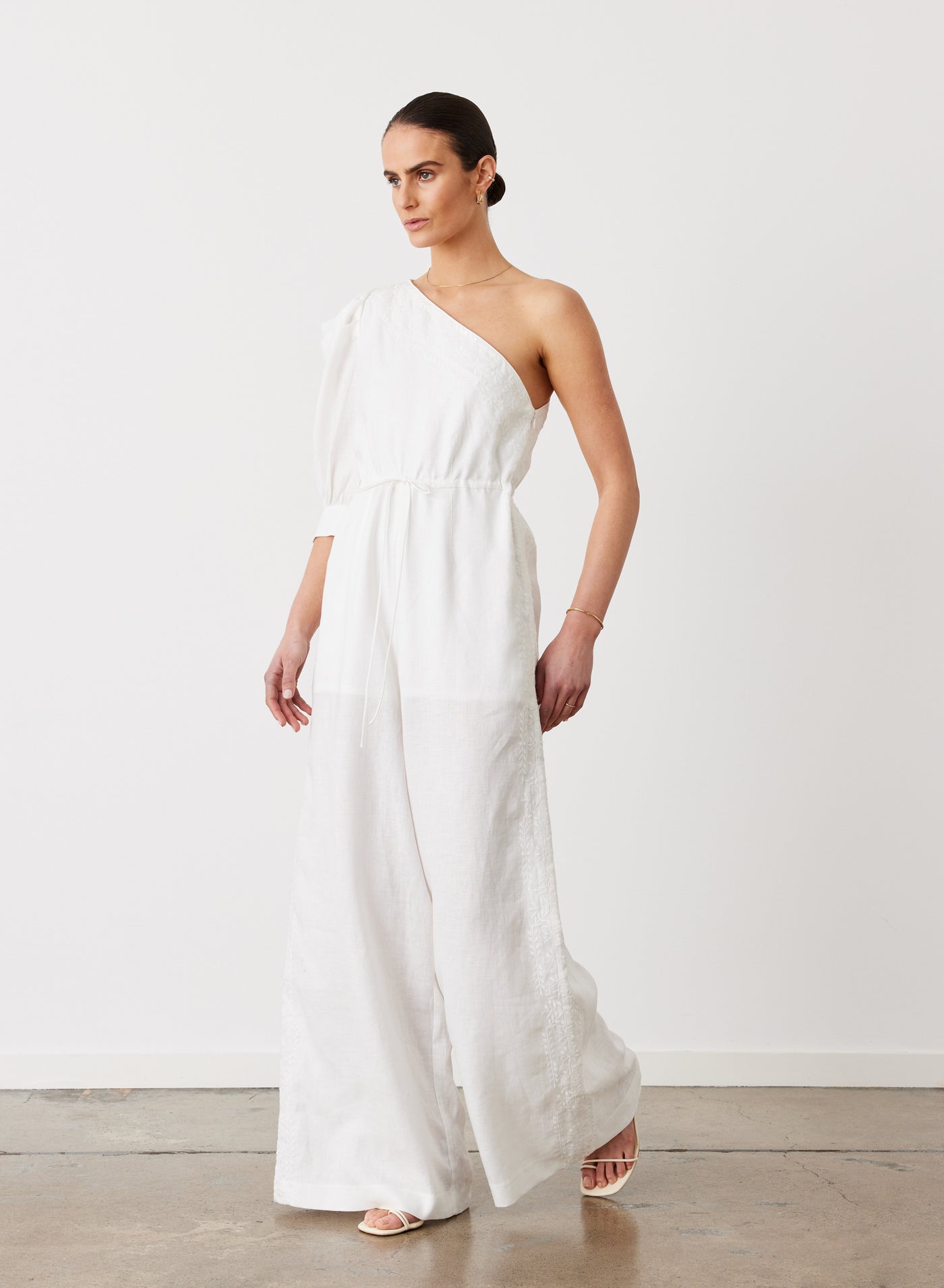 VALENTINA LINEN JUMPSUIT | CREAM