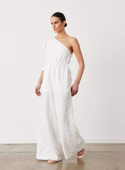 VALENTINA LINEN JUMPSUIT | CREAM