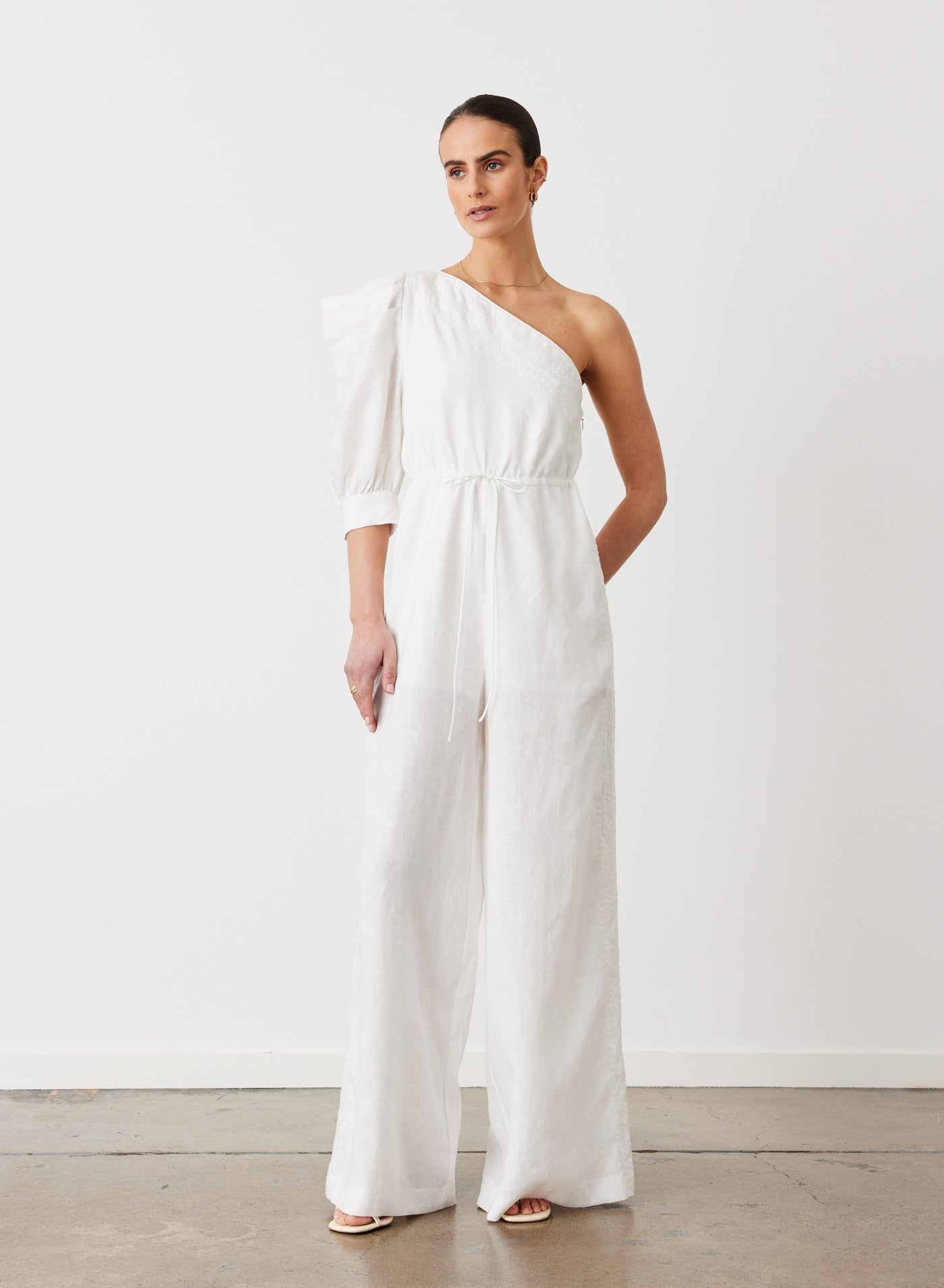 VALENTINA LINEN JUMPSUIT | CREAM