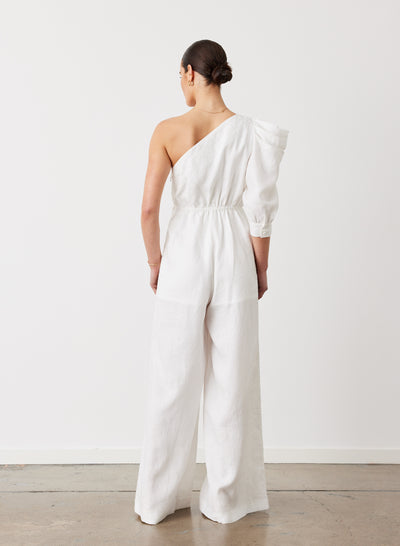 VALENTINA LINEN JUMPSUIT | CREAM