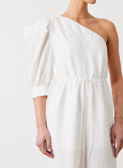 VALENTINA LINEN JUMPSUIT | CREAM