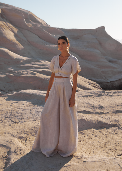 GWEN LINEN CROP TOP