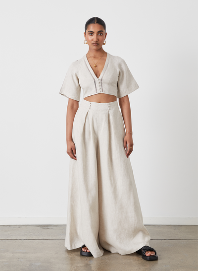 GWEN LINEN CROP TOP