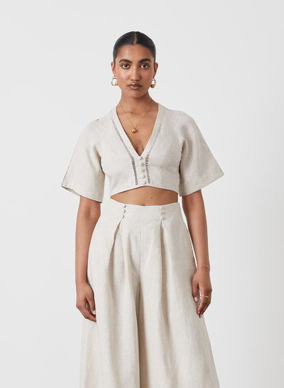 GWEN LINEN CROP TOP