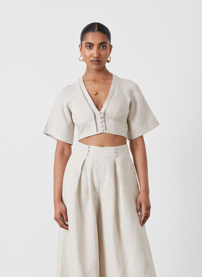 Gwen Linen Crop Top