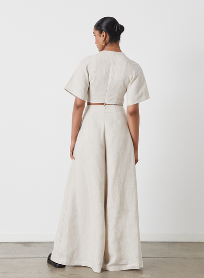 GWEN LINEN CROP TOP