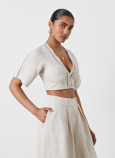 GWEN LINEN CROP TOP