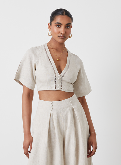 GWEN LINEN CROP TOP