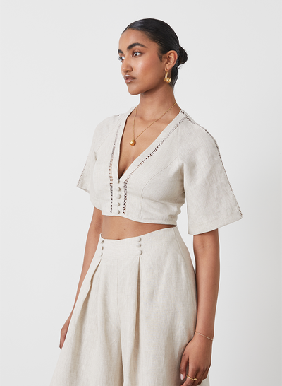 GWEN LINEN CROP TOP