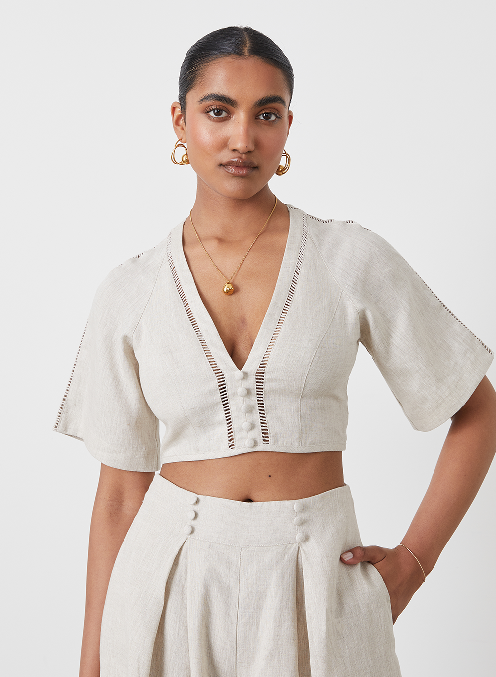 Gwen Linen Crop Top