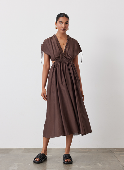 PIPER SILK COTTON MIDI DRESS