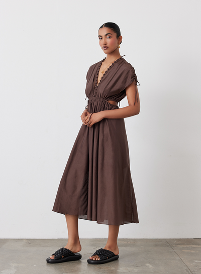 PIPER SILK COTTON MIDI DRESS