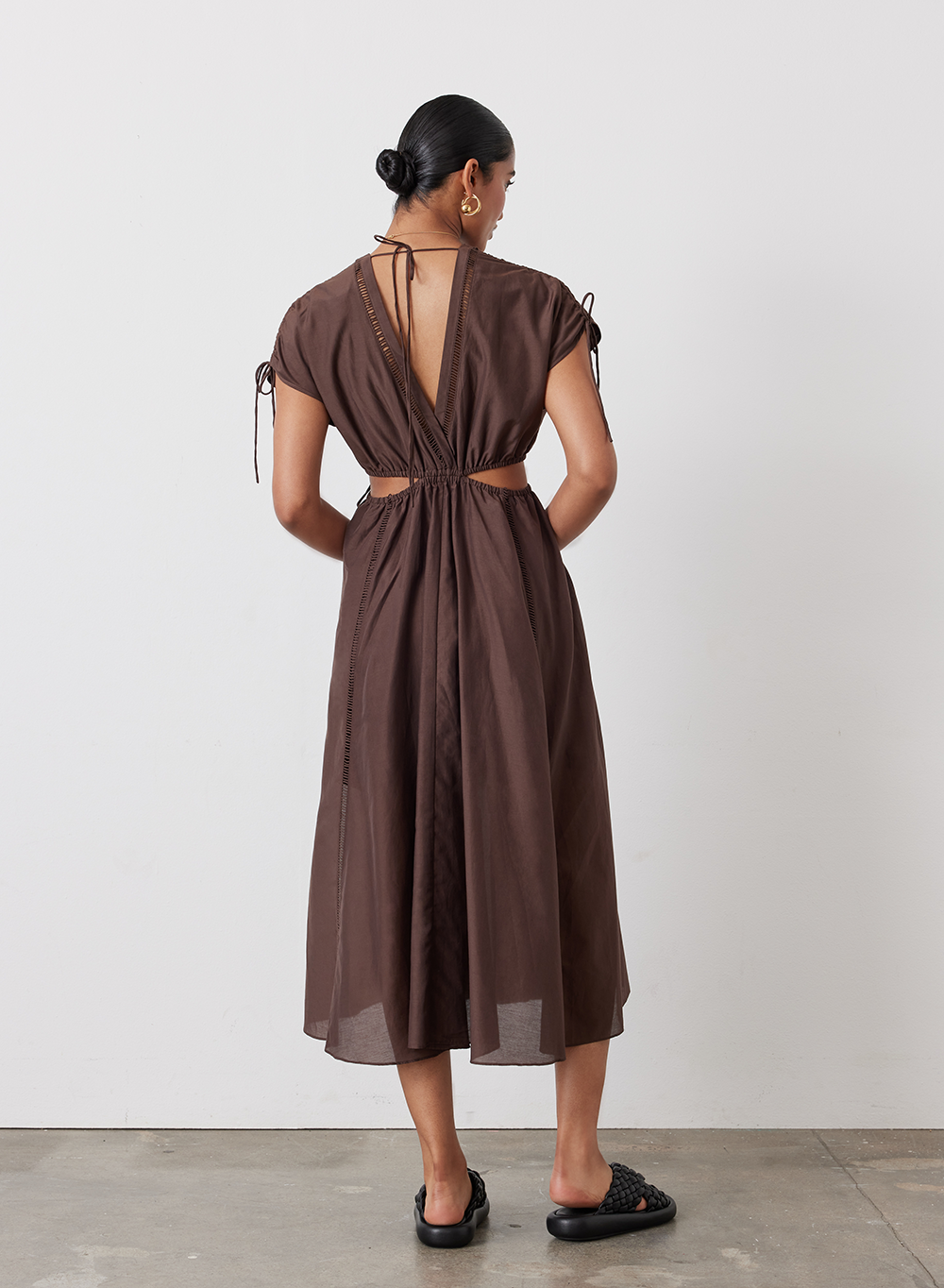 PIPER SILK COTTON MIDI DRESS