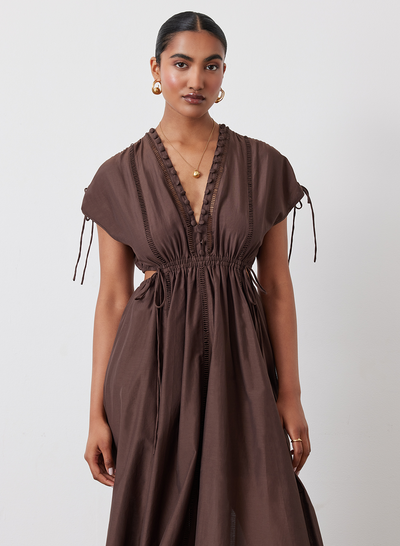 PIPER SILK COTTON MIDI DRESS